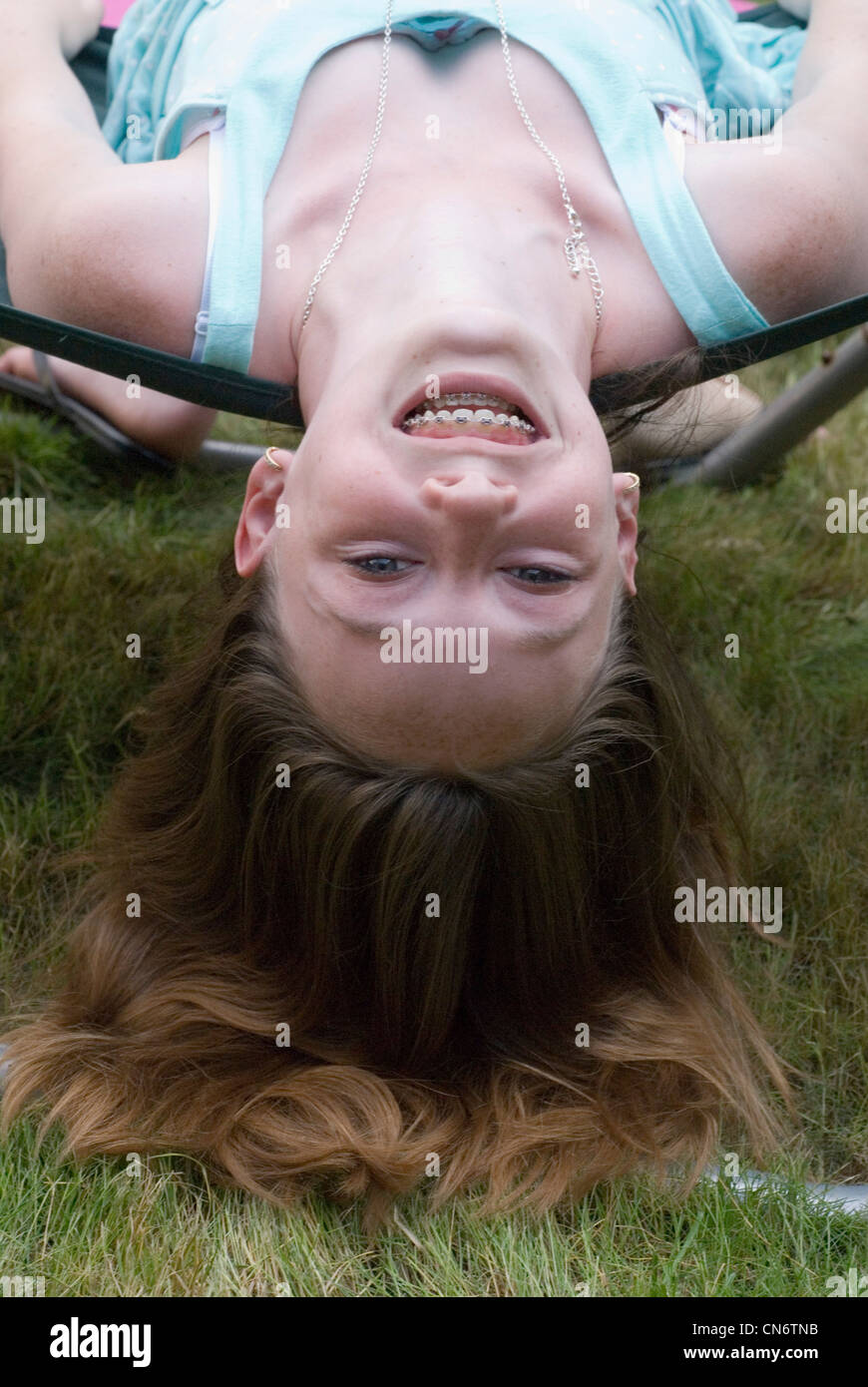 Teenage girl wearing braces hi-res stock photography and images - Alamy