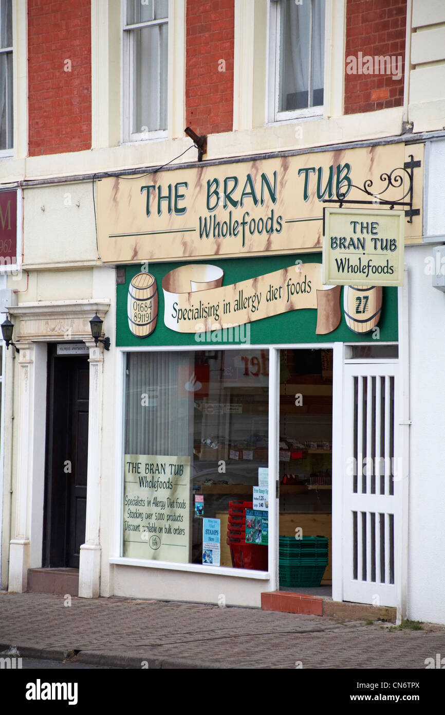 The Bran Tun Wholefoods specialising in allergy diet foods at Great Malvern in April Stock Photo