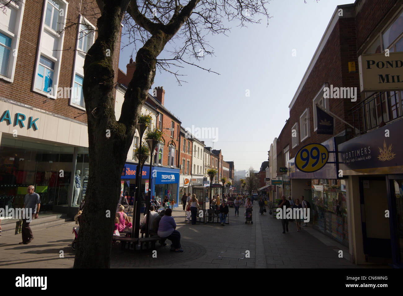 yeovil town centre high street shops somerset england uk Stock Photo