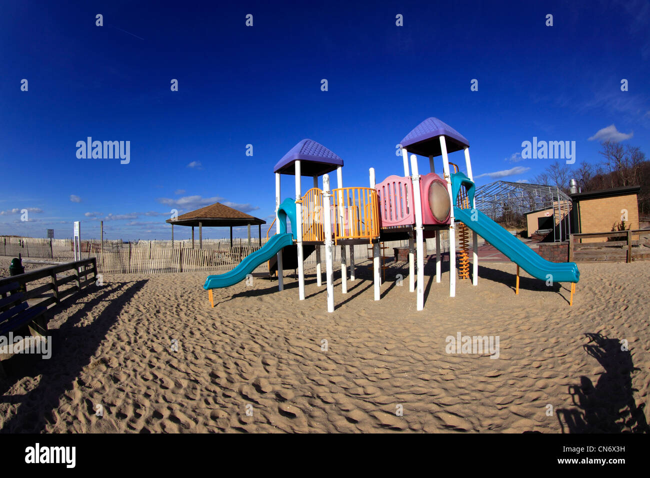 Playground on a beach on Long Island Sound Smithtown Long Island New