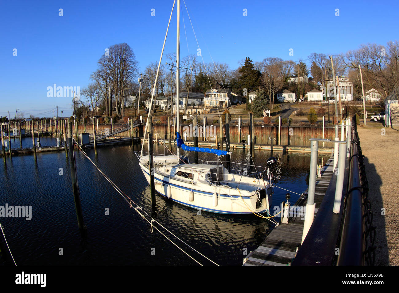 Sailboat Stony Brook Long Island NY Stock Photo