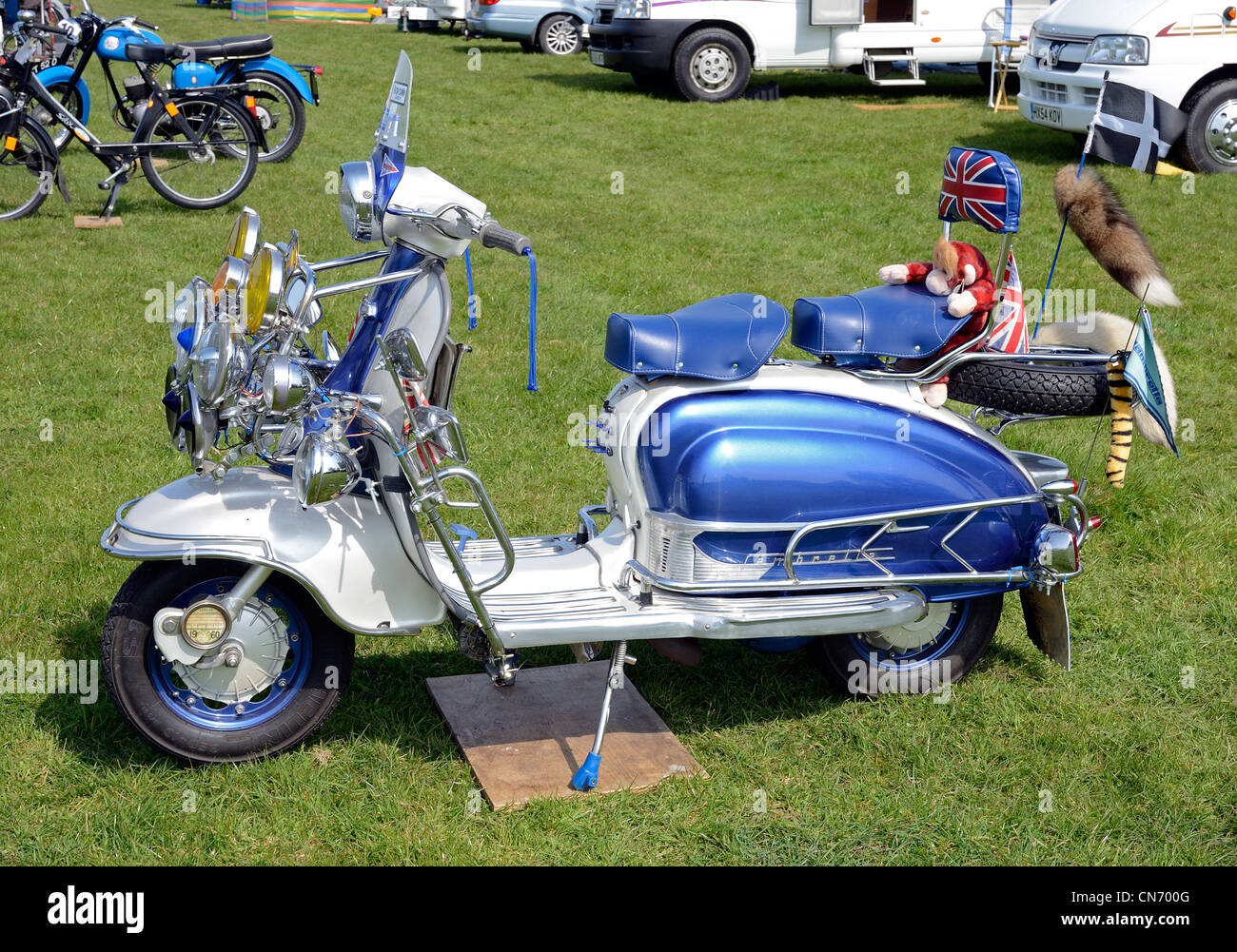 A Lambretta scooter at a rally in cornwall, uk Stock Photo - Alamy