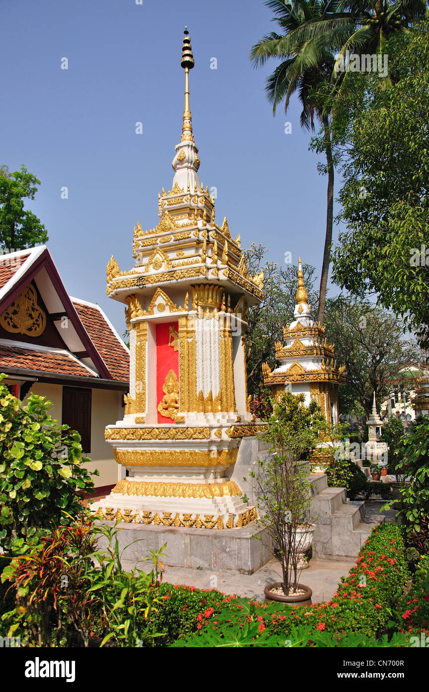 Buddhist stupa, Sisaket Museum, Lan Xang Road, Vientiane, Vientiane Prefecture, Laos Stock Photo