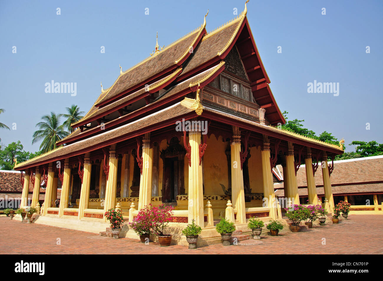 Wat Si Saket Buddhist temple, Lan Xang Road, Vientiane, Vientiane Prefecture, Laos Stock Photo