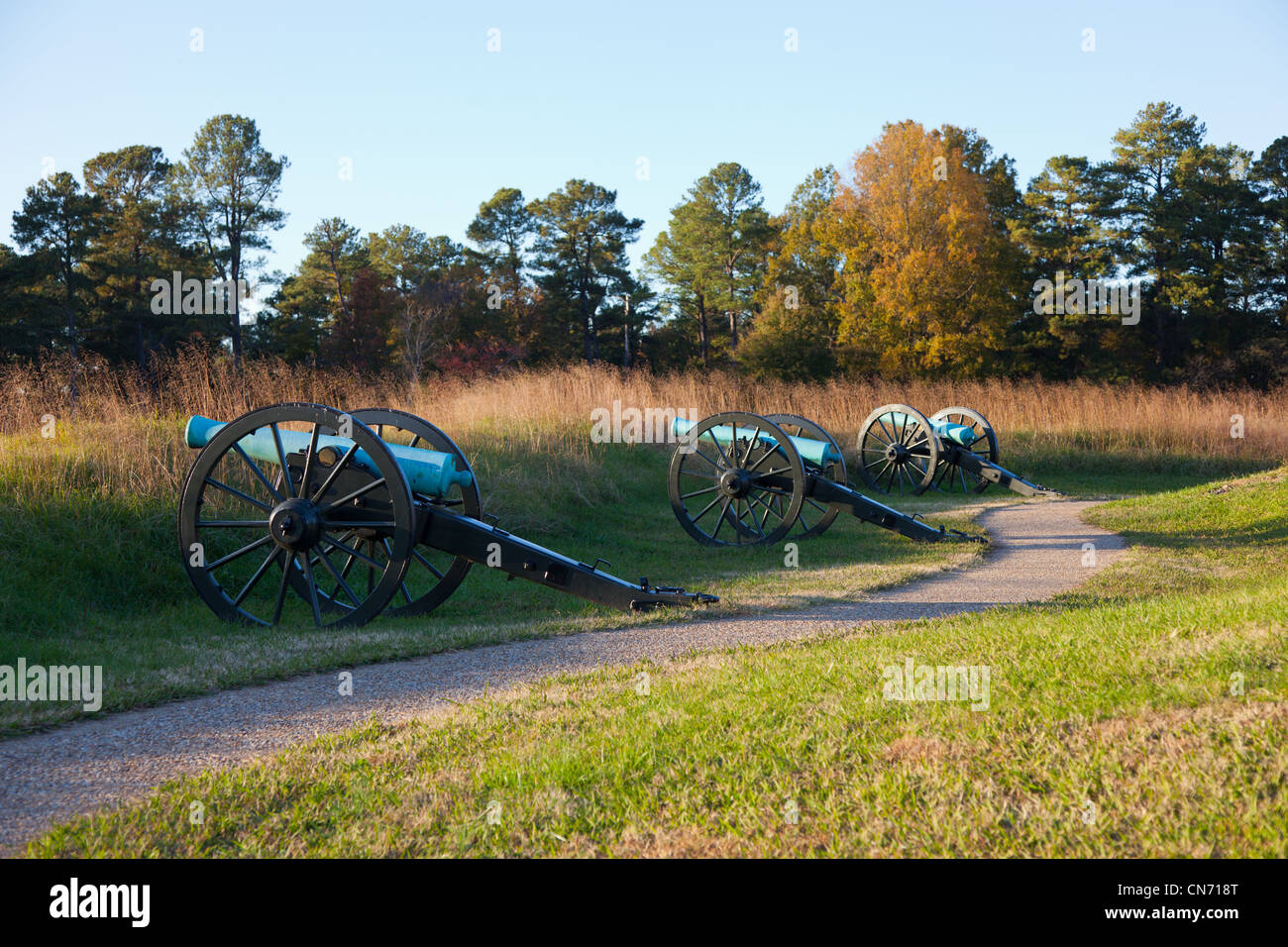Cannons at Petersburg National Battlefield Eastern Front in Virginia Stock Photo