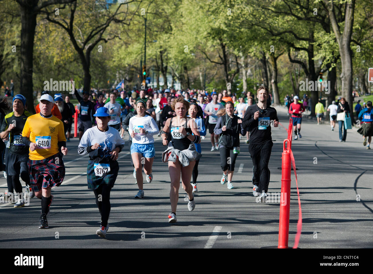 Over 10,000 runners race around Central Park in New York for the 10K