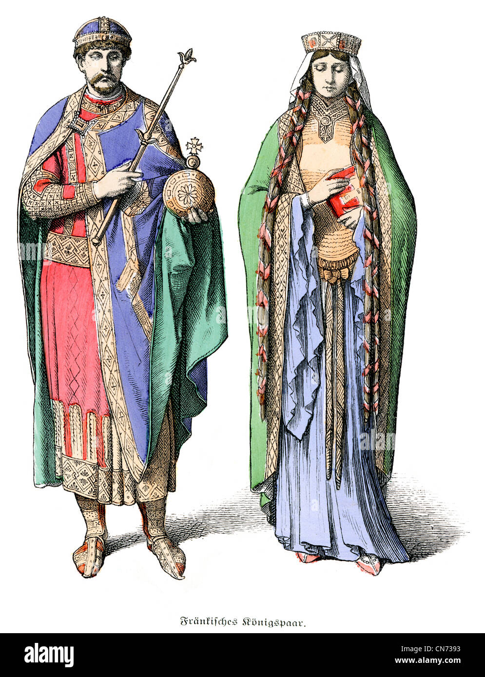 A 11th Century king and Queen Stock Photo