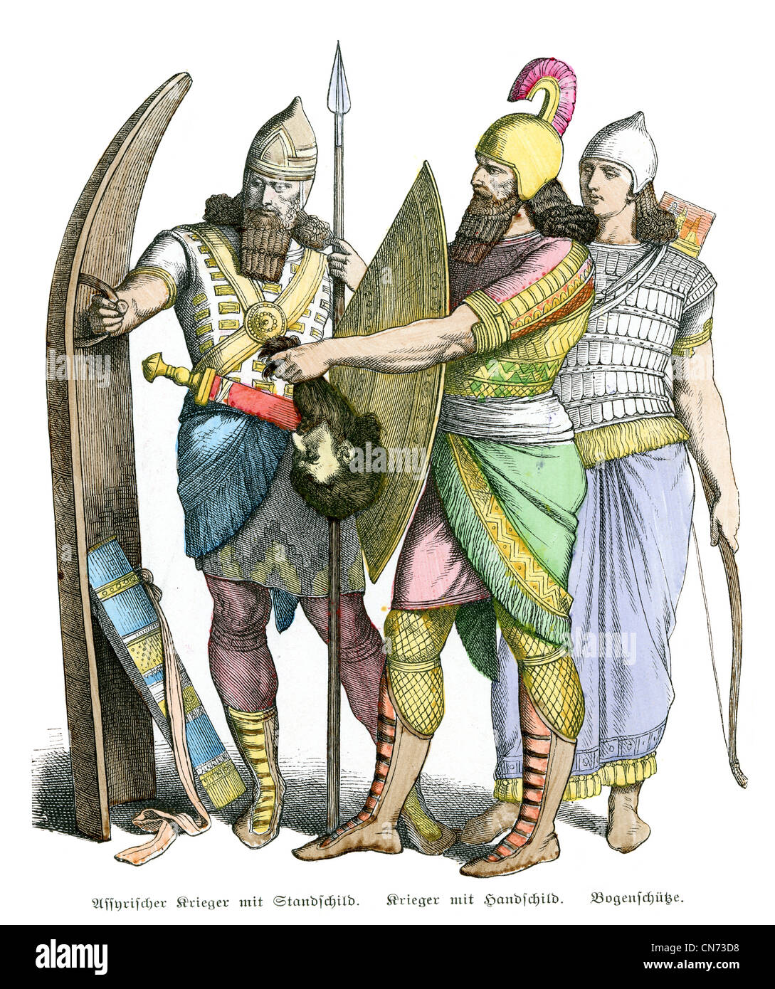 Warriors from ancient Assyria Stock Photo