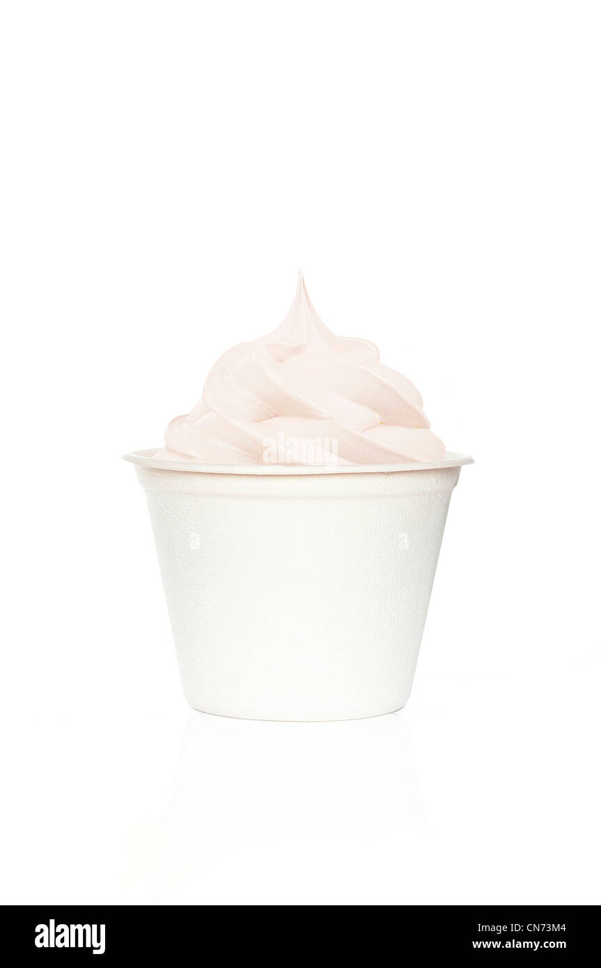 frozen yogurt plain, big cup Stock Photo