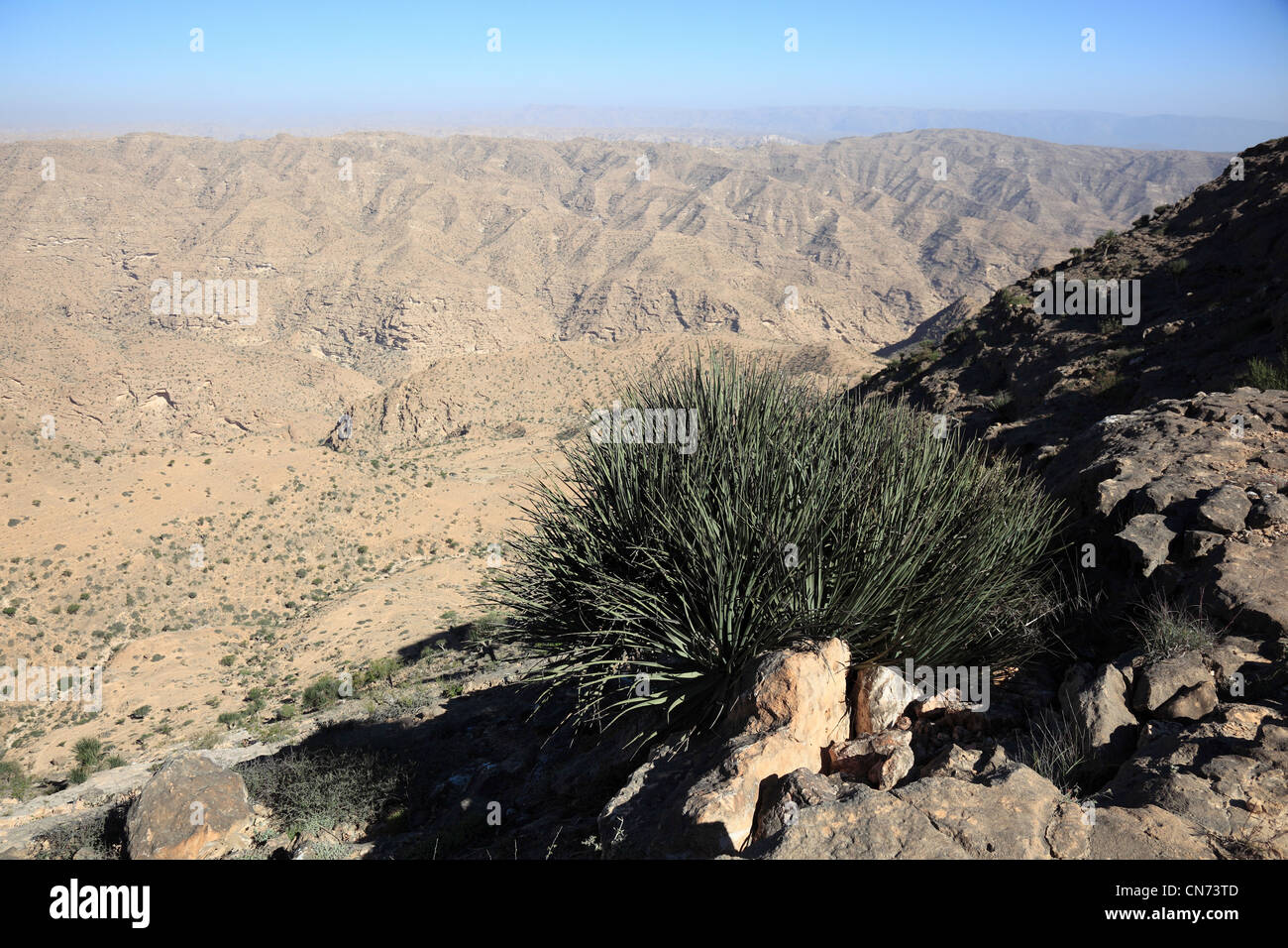 Landschaft des südlichen Dhofar, Jabal al-Qamar, Oman Stock Photo
