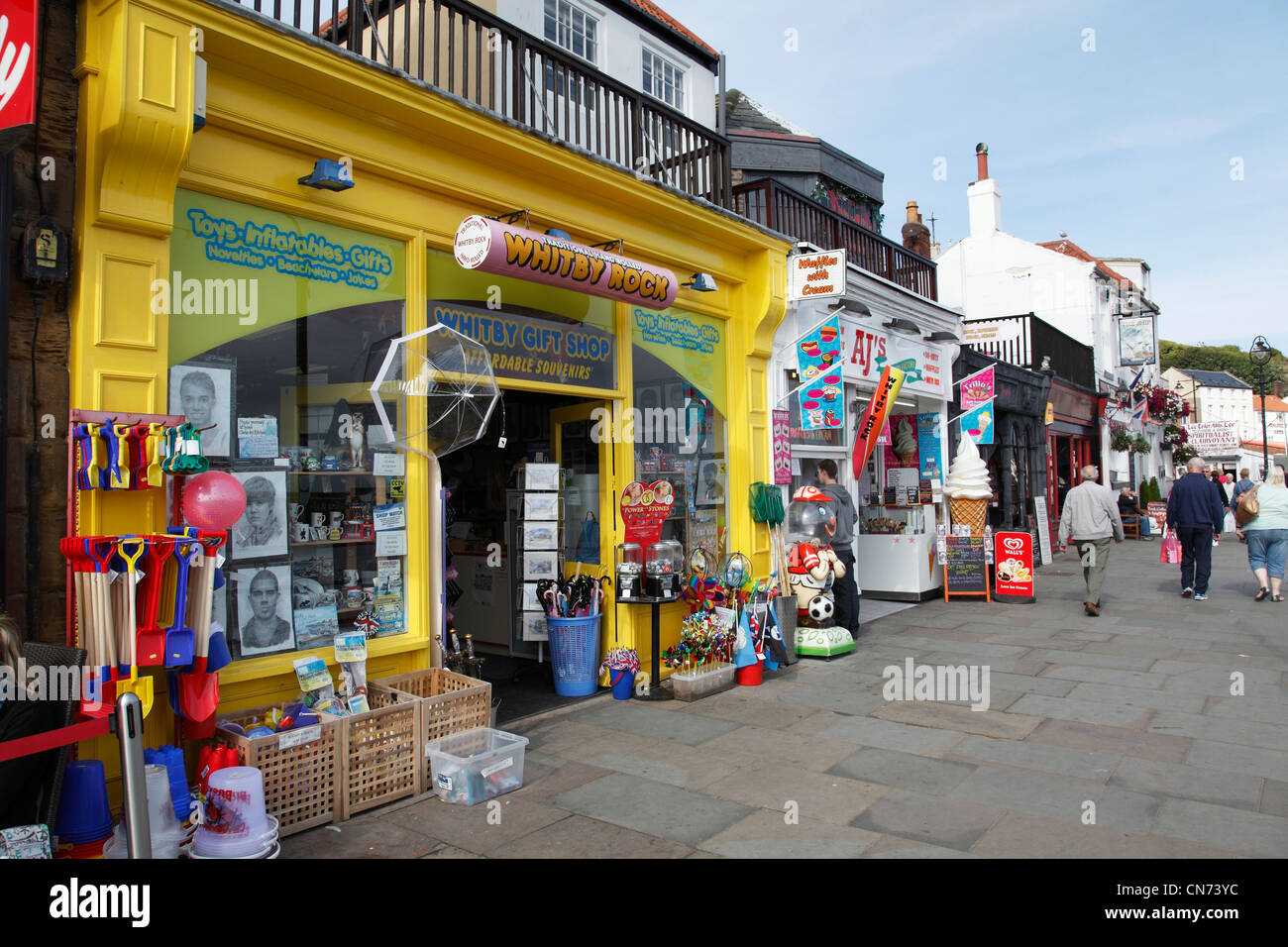 Shops in Whitby, North Yorkshire, England, U.K. Stock Photo