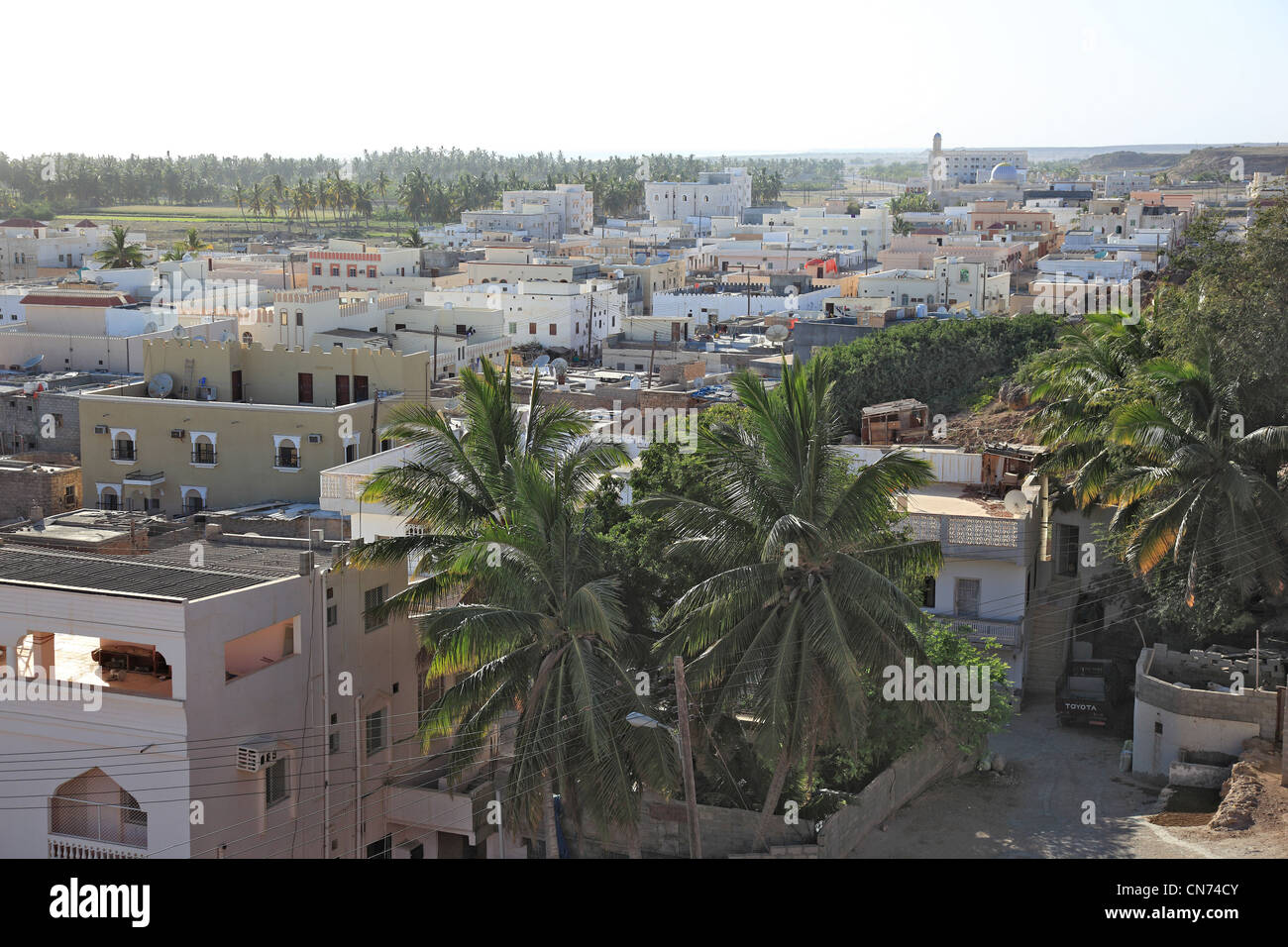 Blick auf die Stadt Taqah, südlicher Oman Stock Photo