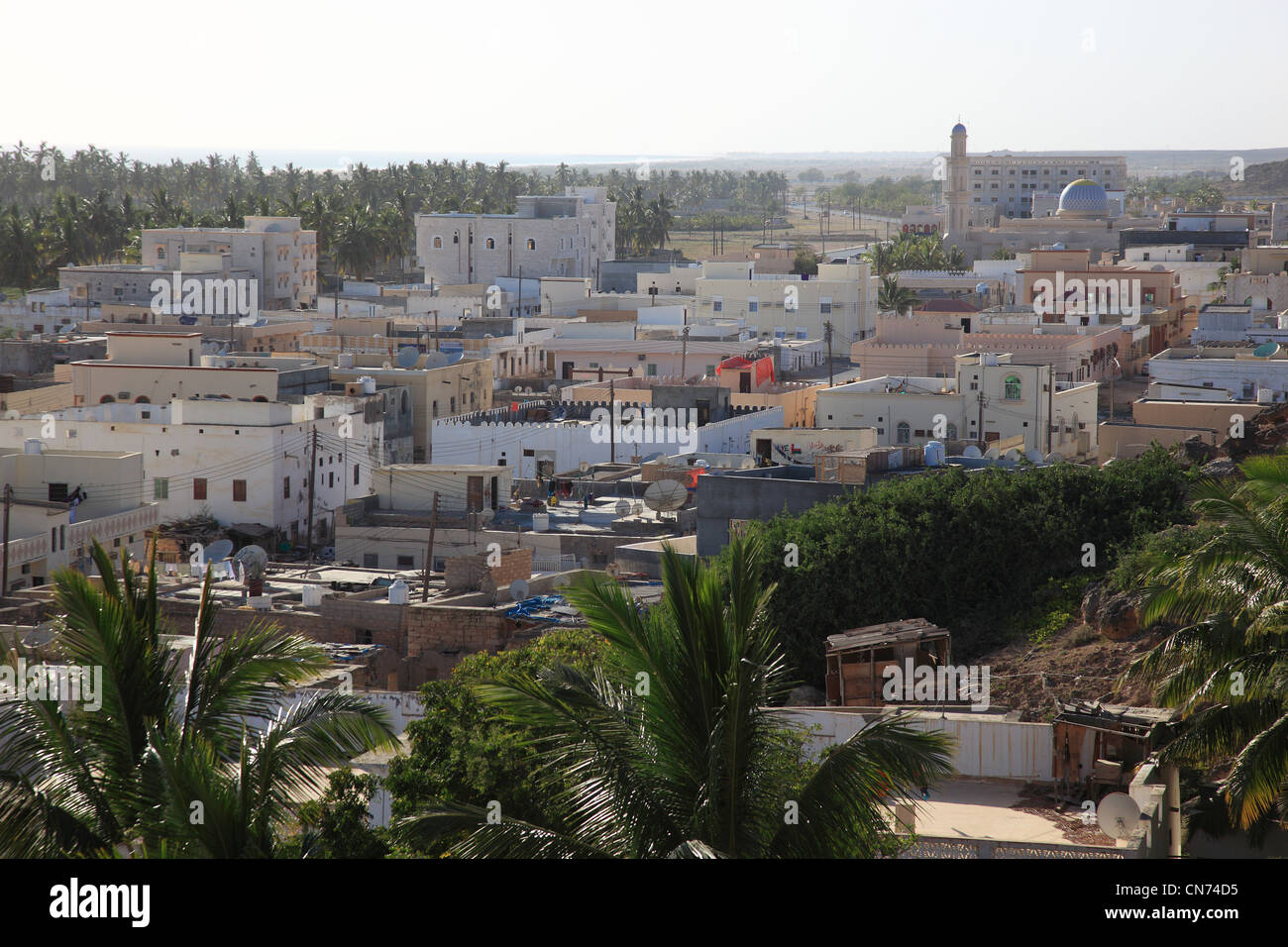 Blick auf die Stadt Taqah, südlicher Oman Stock Photo