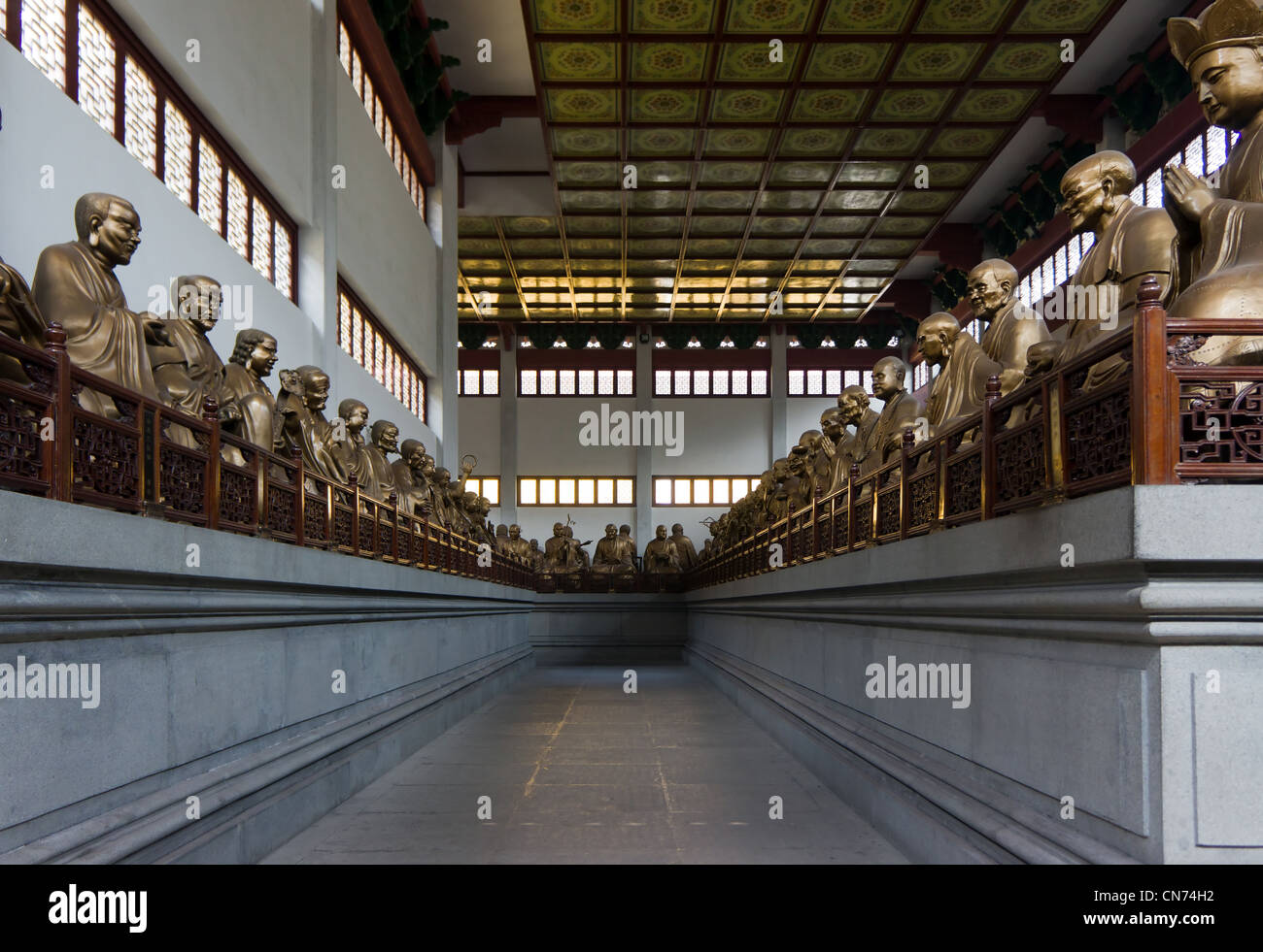 Hall of the Five Hundred Arhats (Wubai Luohan Tang), Ling Yin Temple, Hangzhou, China Stock Photo