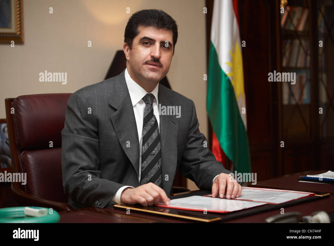 Nechirvan Barzani. Prime Minister. Iraqi Kurdistan Stock Photo
