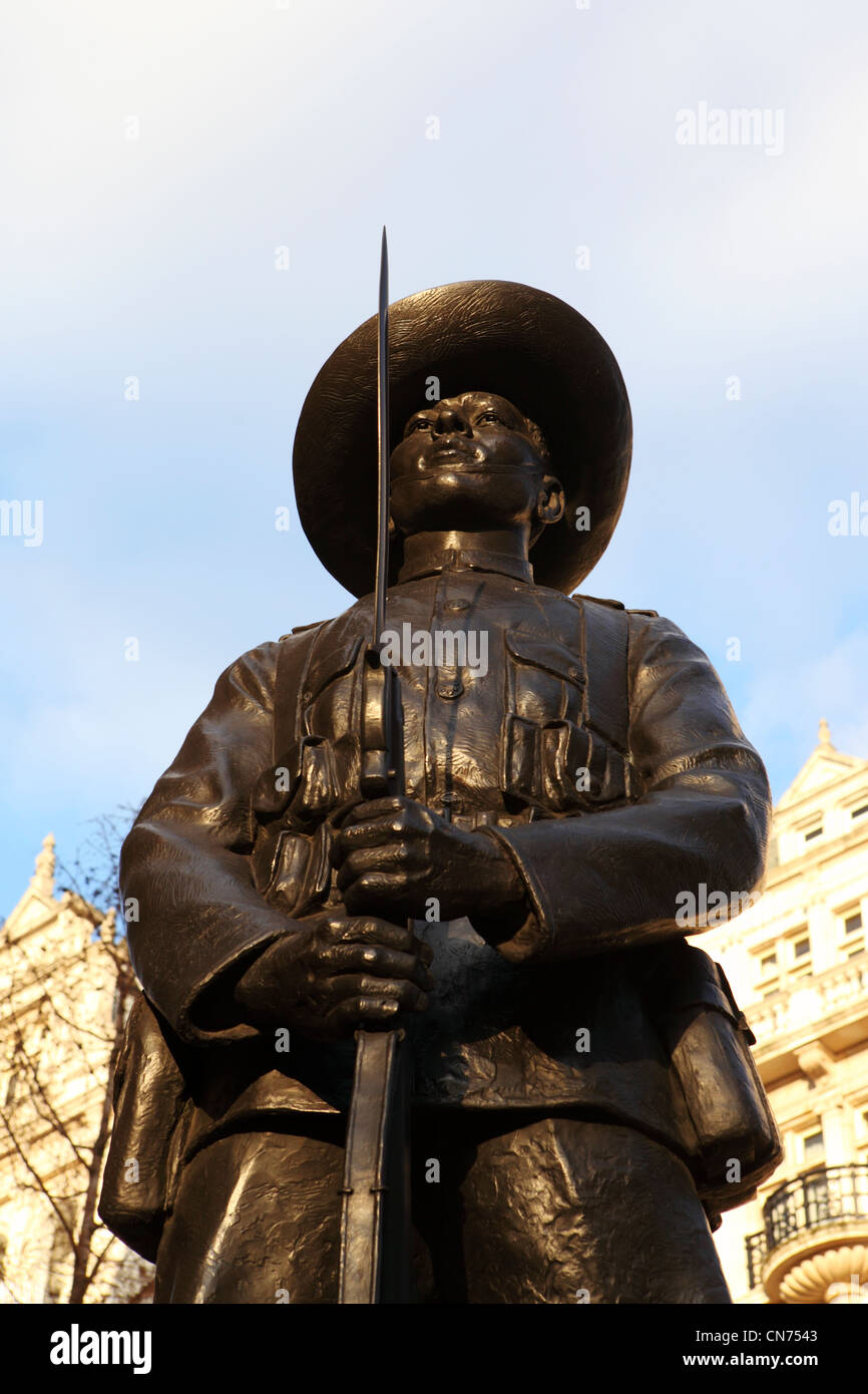 The Gurkha Soldier memorial at Whitehall, London. Stock Photo