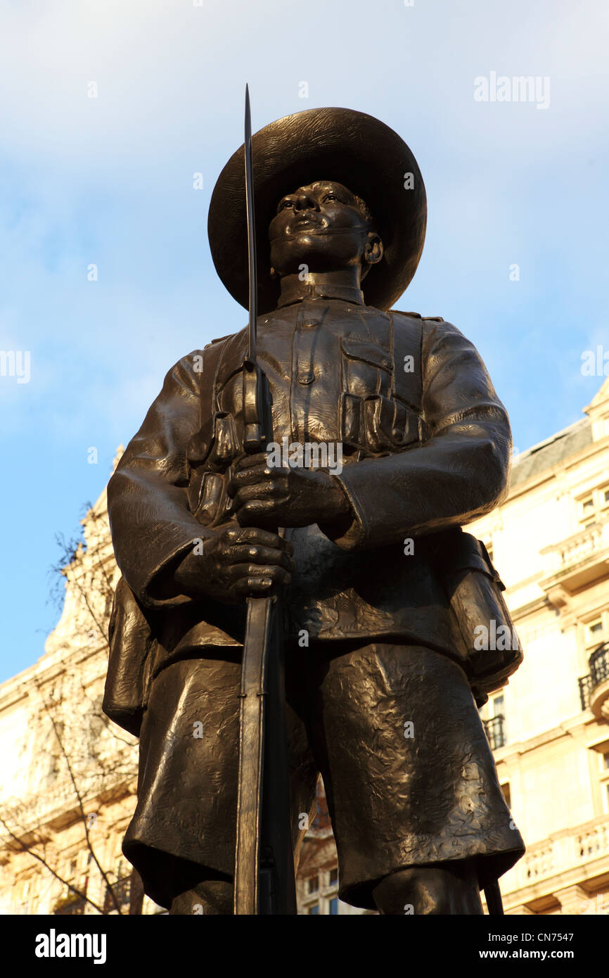 Gurkha Soldier memorial in Whitehall, London, England. Stock Photo