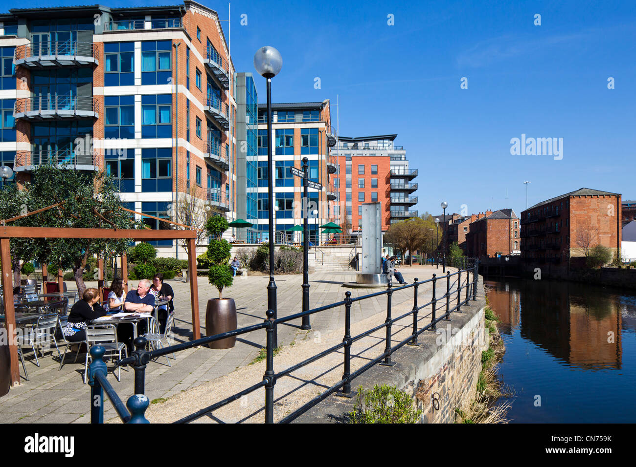 Riverside Walkway on the River Aire between Leeds Bridge and Victoria
