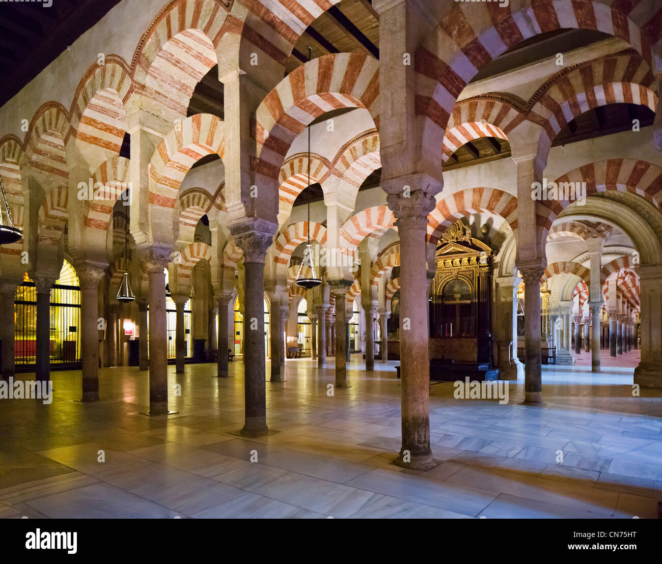 Interior of the Mezquita (Cathedral-Mosque), Cordoba, Andalucia, Spain Stock Photo