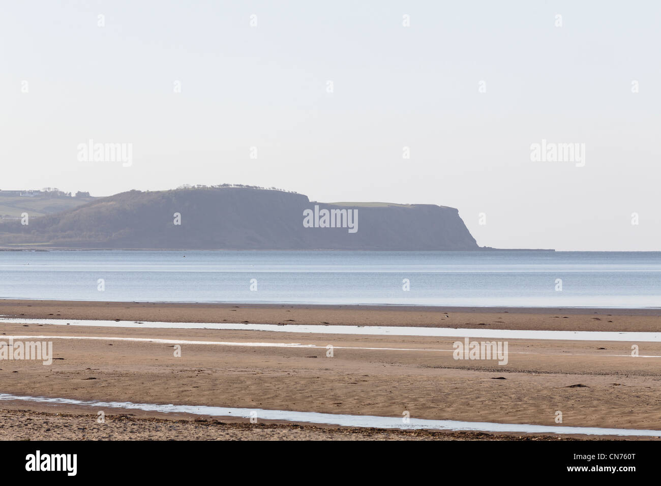 Looking south across Ayr Beach towards the Heads of Ayr in Ayrshire, Scotland, UK Stock Photo