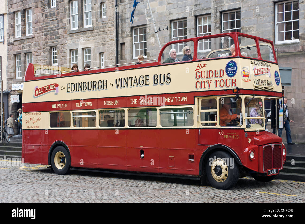 Edinburgh vintage bus tours Stock Photo