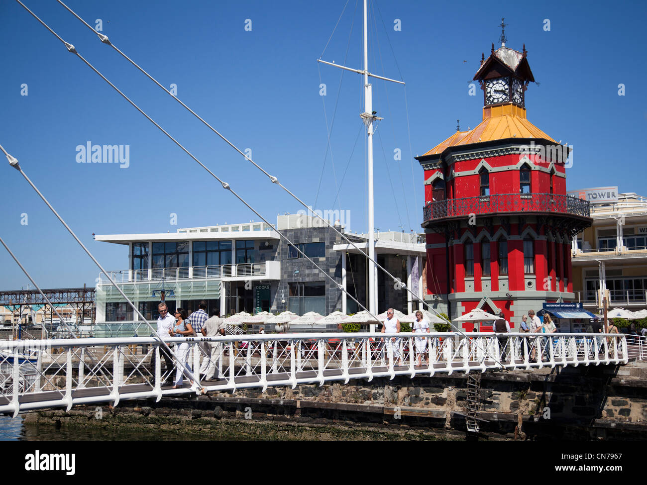 Clock Tower at V&A Waterfront Cape Town Stock Photo Alamy