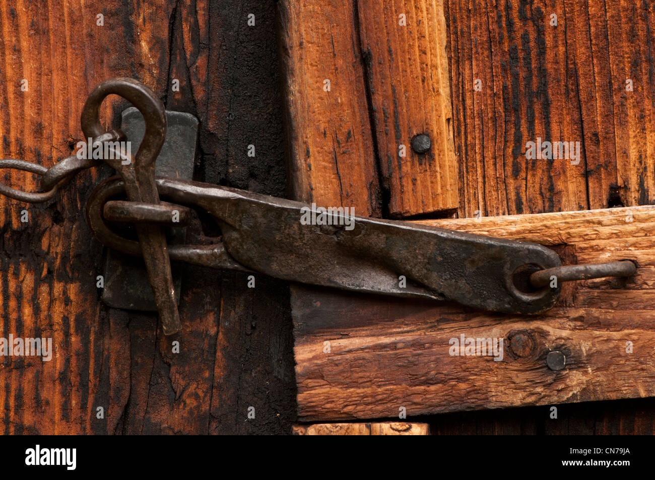 metal latch on barn door Stock Photo Alamy