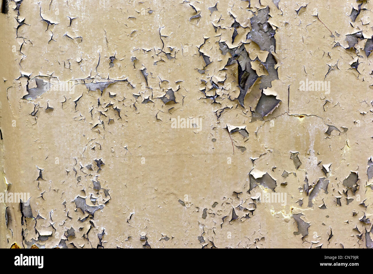 Chipped paint texture with scratches showing the raw metal. Stock Photo