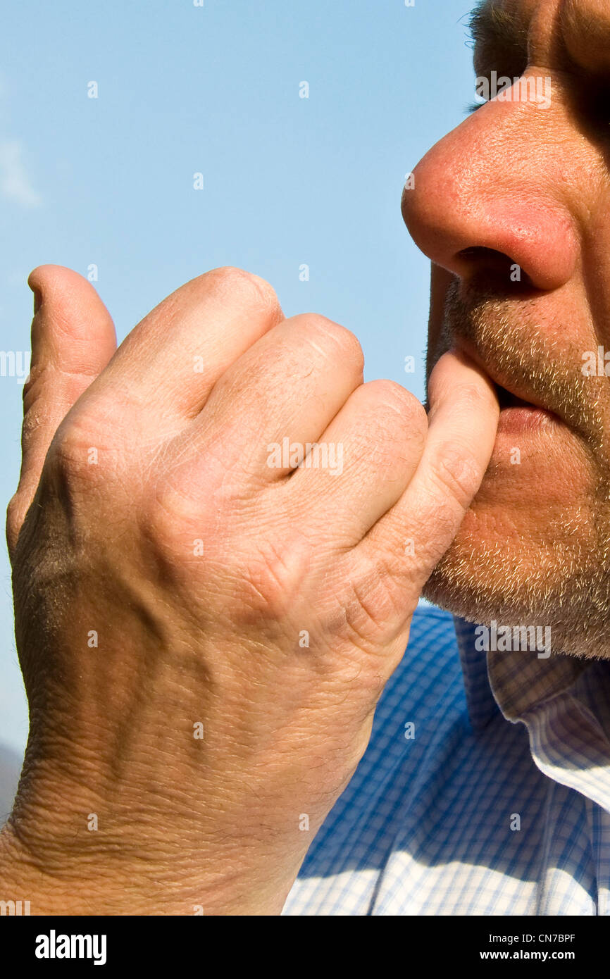 Biting Finger Nails High Resolution Stock Photography and Images Alamy