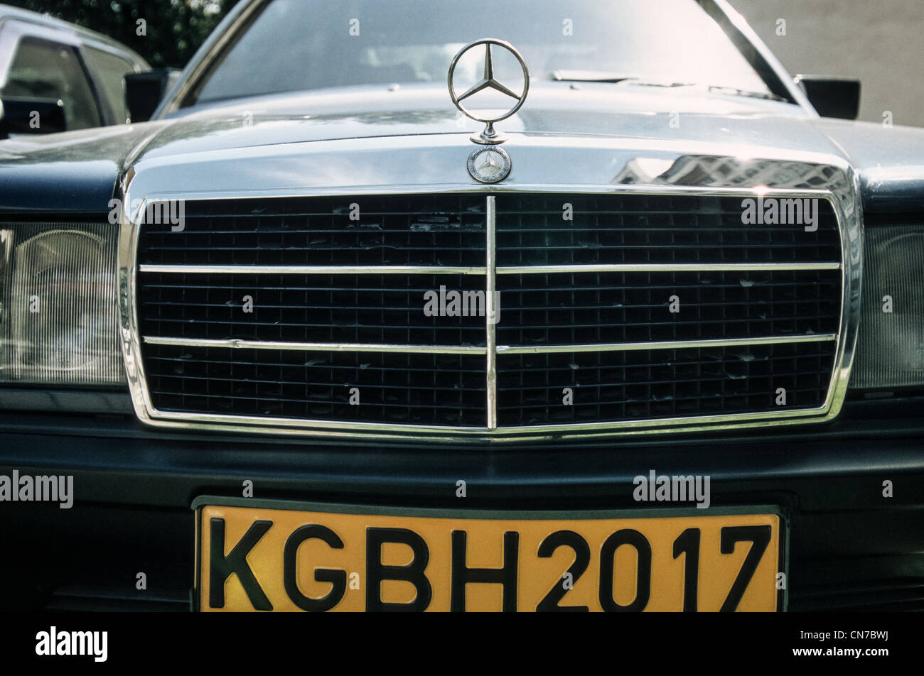 MercedesBenz car with KGB license plate, Bishkek, Kyrgyzstan Stock Photo Alamy