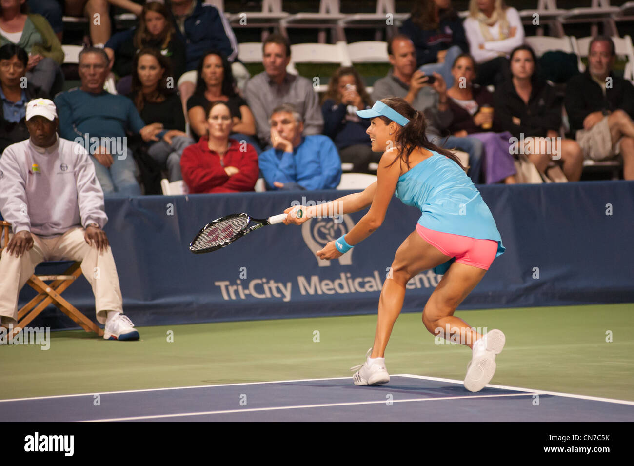 Tennis player, Ana Ivanovic, competing in Mercury Insurance Open at La Costa Resort. Stock Photo