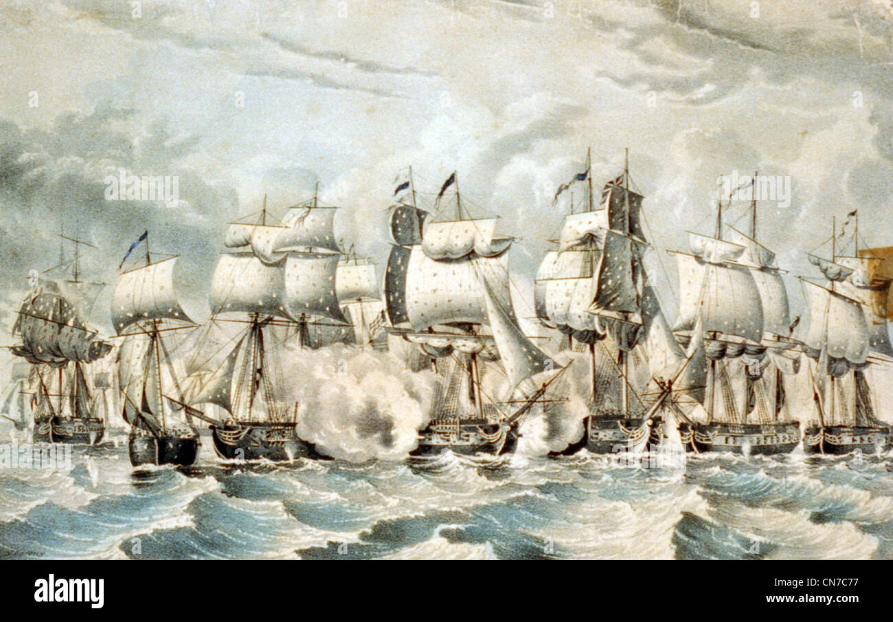 Perry's victory on Lake Erie, War of 1812. USA Stock Photo
