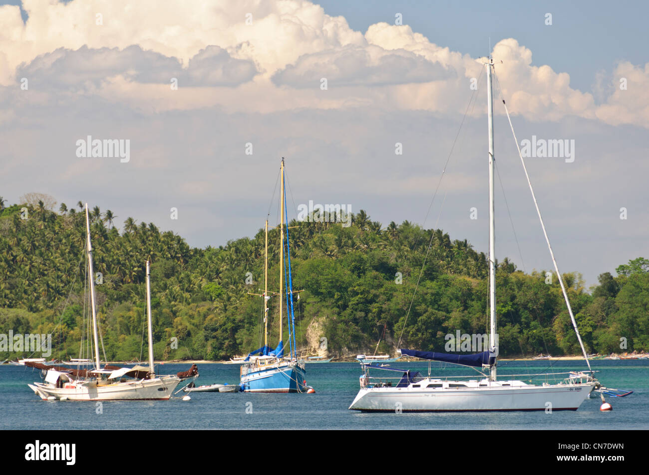 Sailboats, sloop, ketch, schooner, Puerto Galera Yacht Club, PGYC, Puerto  Galera Bay, Oriental Mindoro, Philippines, Asia Stock Photo - Alamy