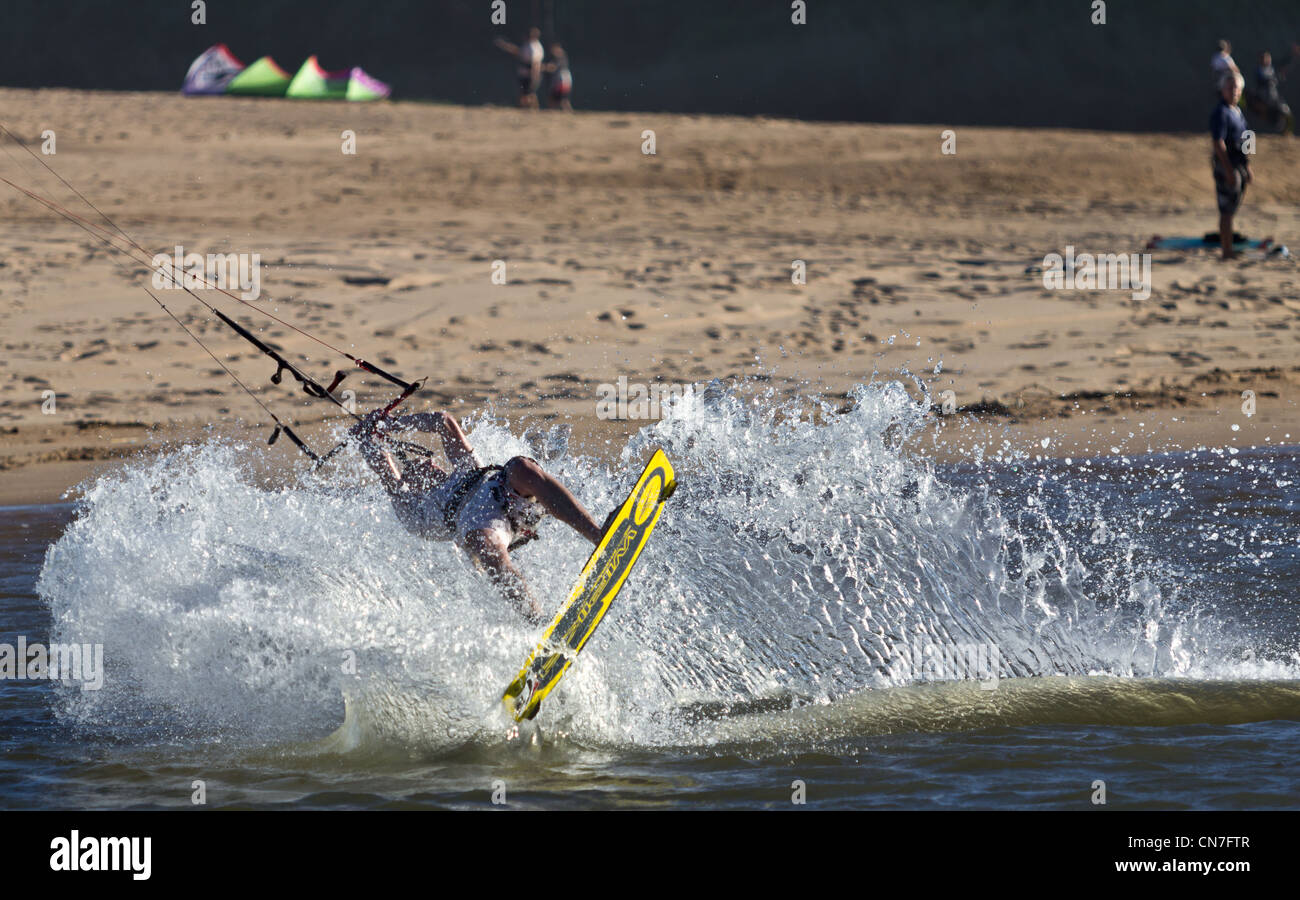 Kite-surfer in action Stock Photo