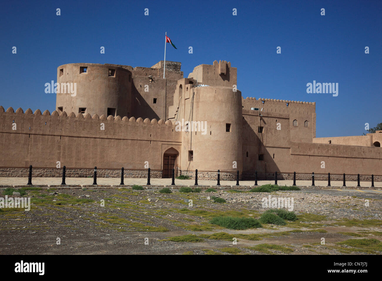 Das Schloss von Jabrin oder Schloss von Jabreen ist ein auch als Fort bezeichnetes Wohnschloss aus dem Mittelalter in der Wüste Stock Photo
