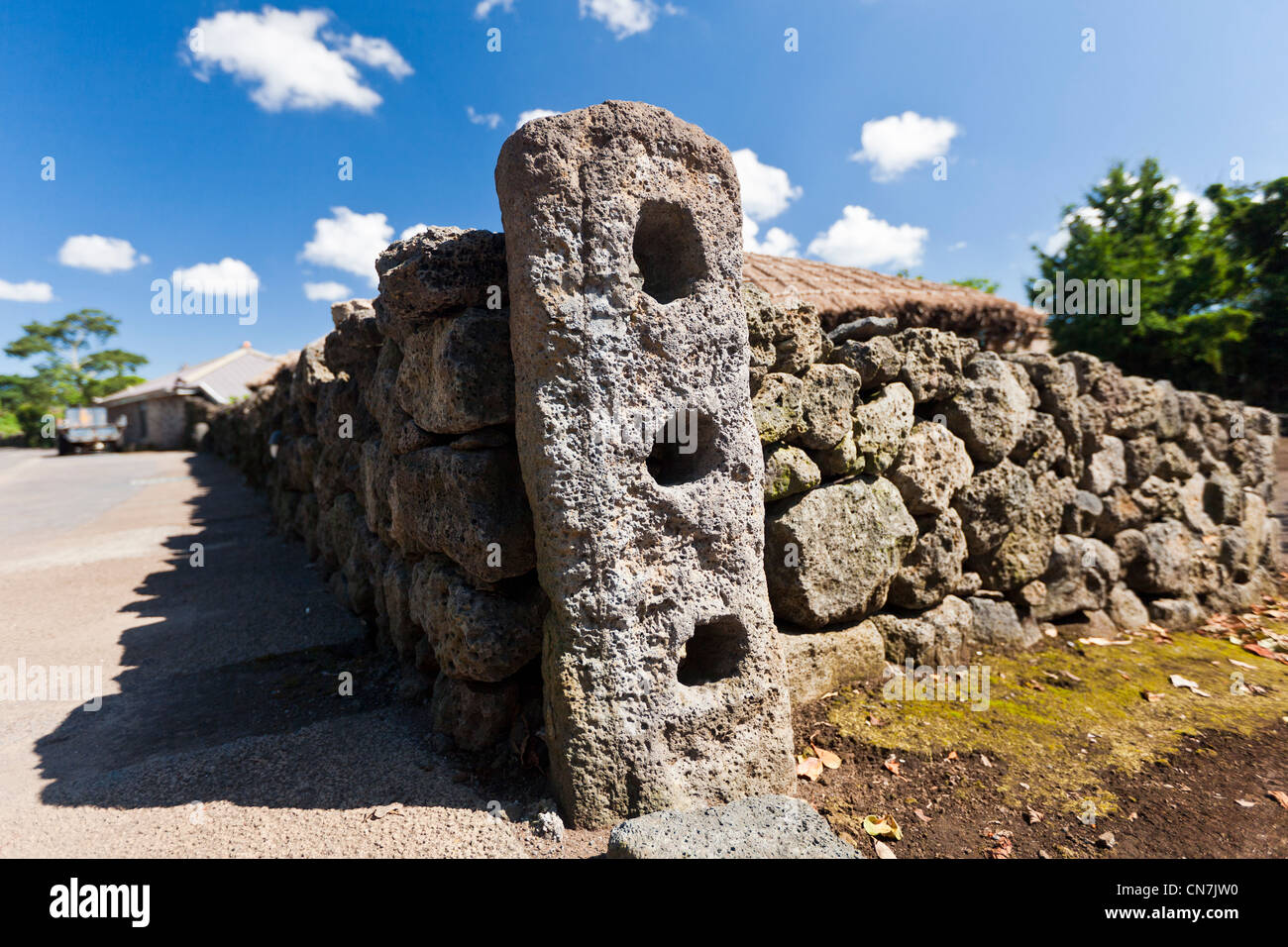 South Korea, Jeju Province, Seongeup, locations where fit the barriers of traditional houses (hanok) in Seongeup village Stock Photo