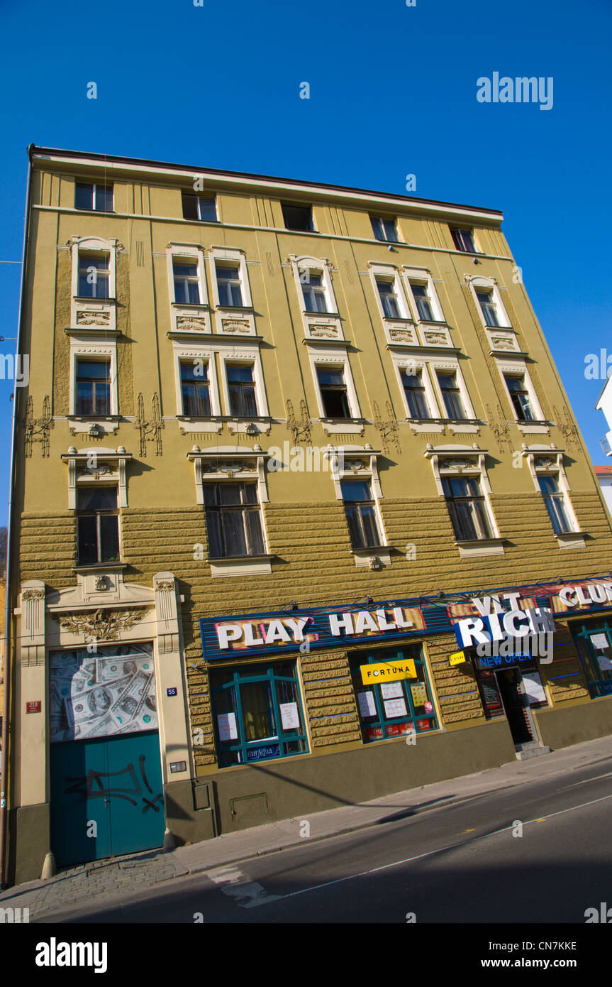 Play game hall arcade exterior Konevova street Zizkov district Prague Czech Republic Europe