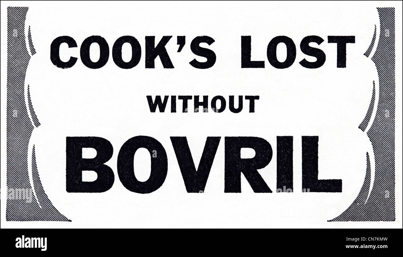 BOVRIL beef extract advert Original 1930s consumer magazine advertisement advertising Stock Photo