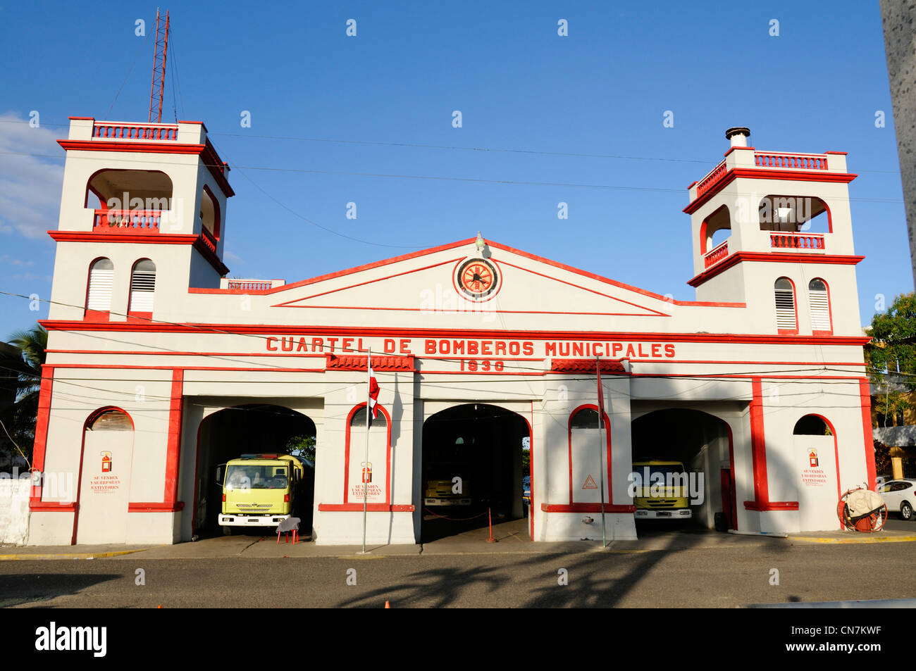 Dominican Republic, Puerto Plata province, Puerto Plata, Fire Station in the city Stock Photo