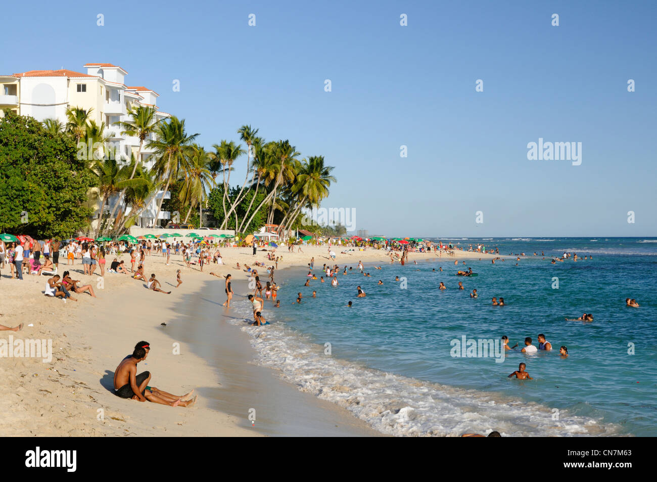 Dominican Republic, San Pedro de Marcoris province, Juan Dolio, Juan Dolio Playa Stock Photo