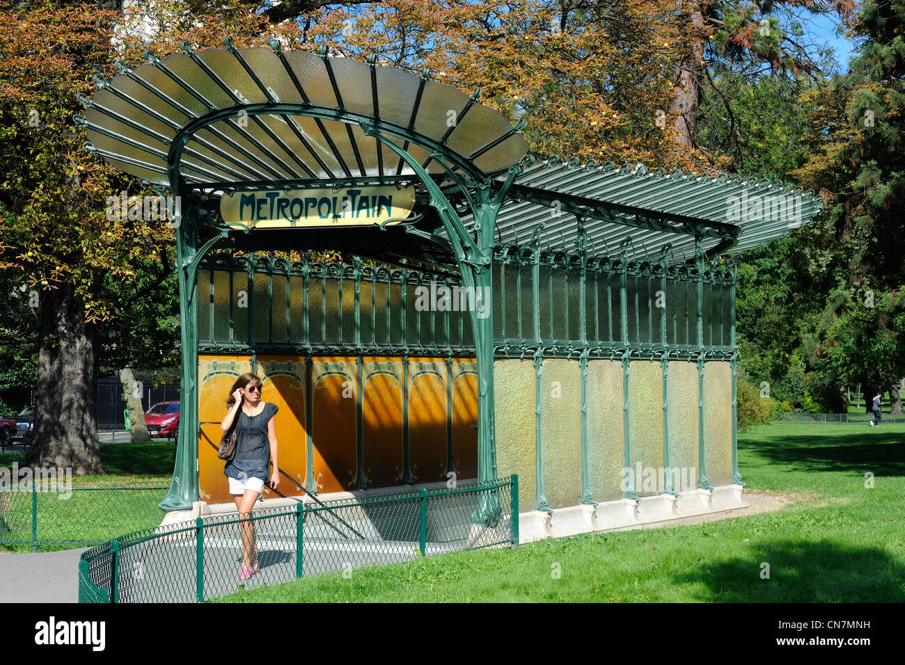 France, Paris, Porte Dauphine subway station in Art Nouveau style by Hector Guimard Stock Photo