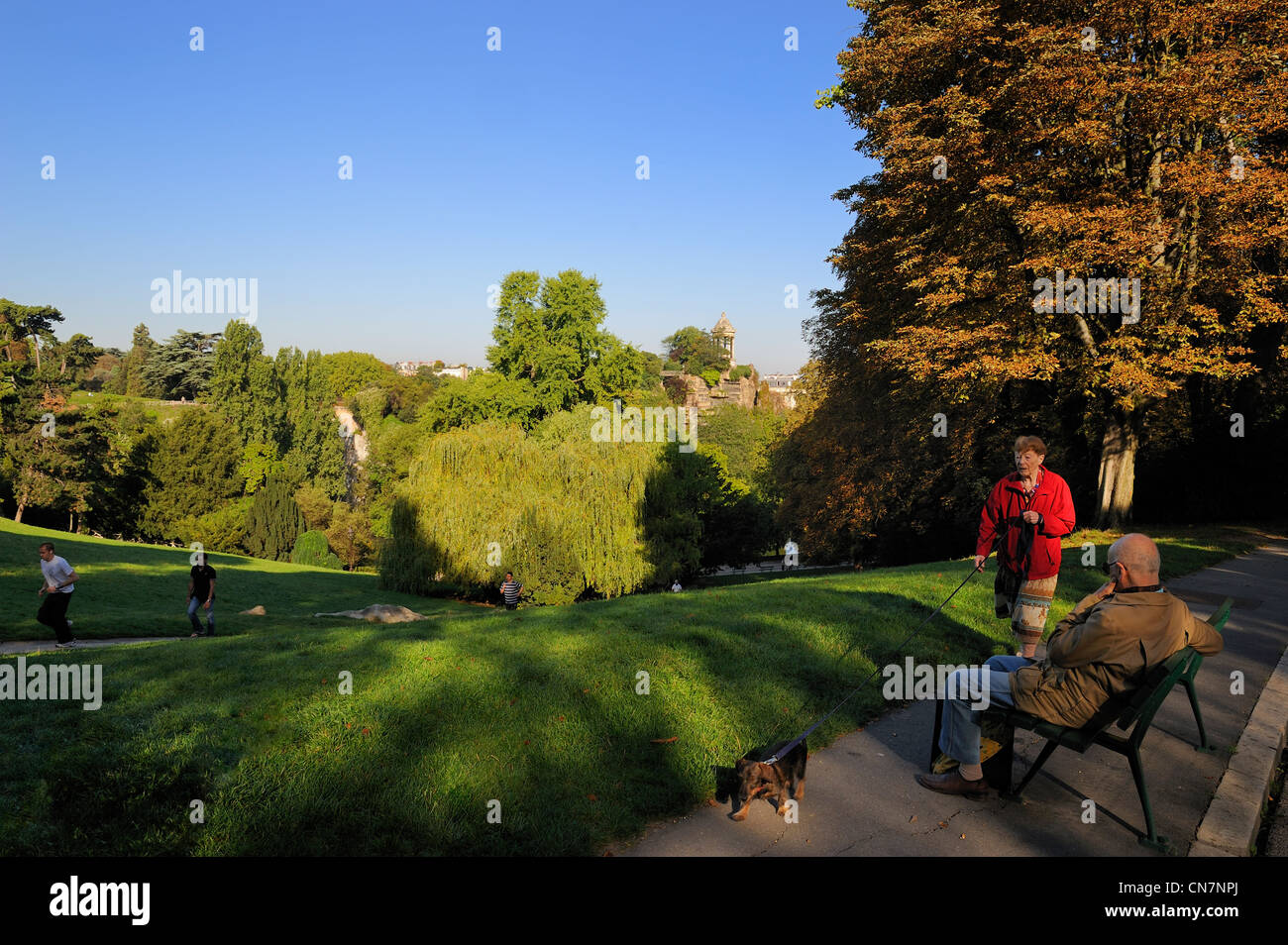 France, Paris, Buttes Chaumont Park Stock Photo Alamy