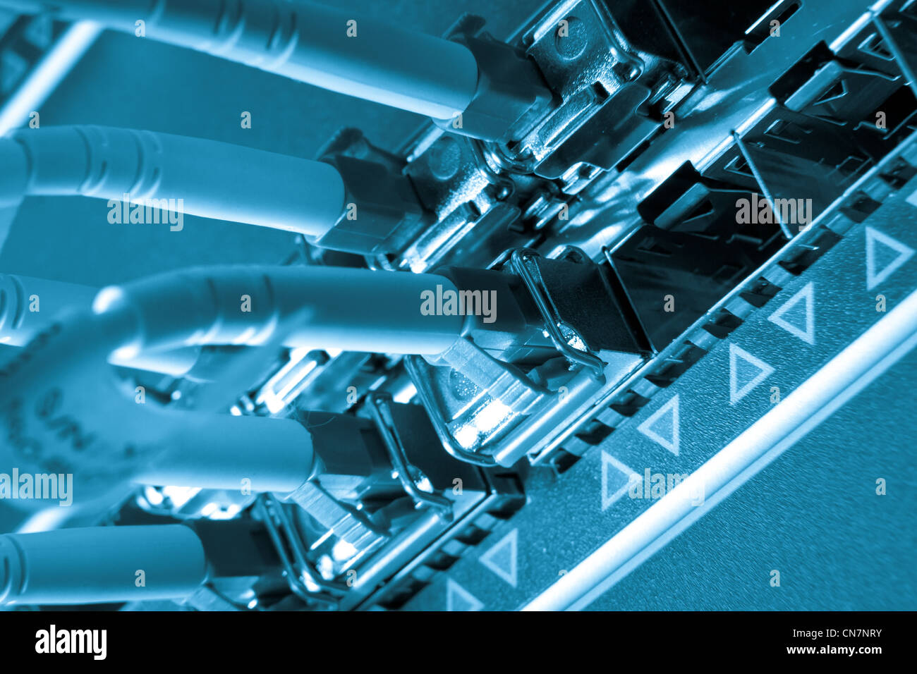 optic fiber cables connected to data center Stock Photo - Alamy