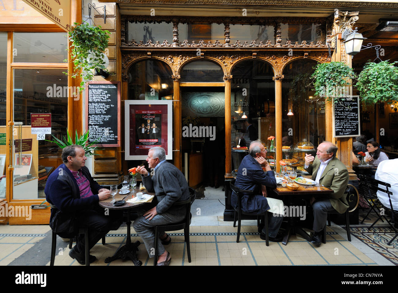 France, Paris, restaurant in the Passage des Panoramas Stock Photo