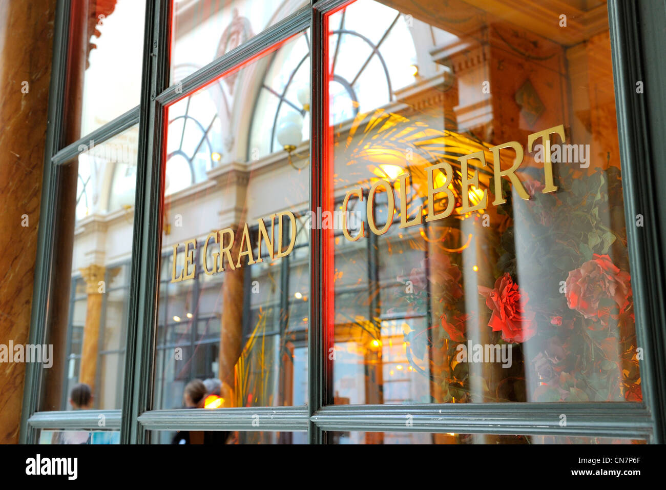 France, Paris, Galerie Colbert, restaurant le Grand Colbert Stock Photo