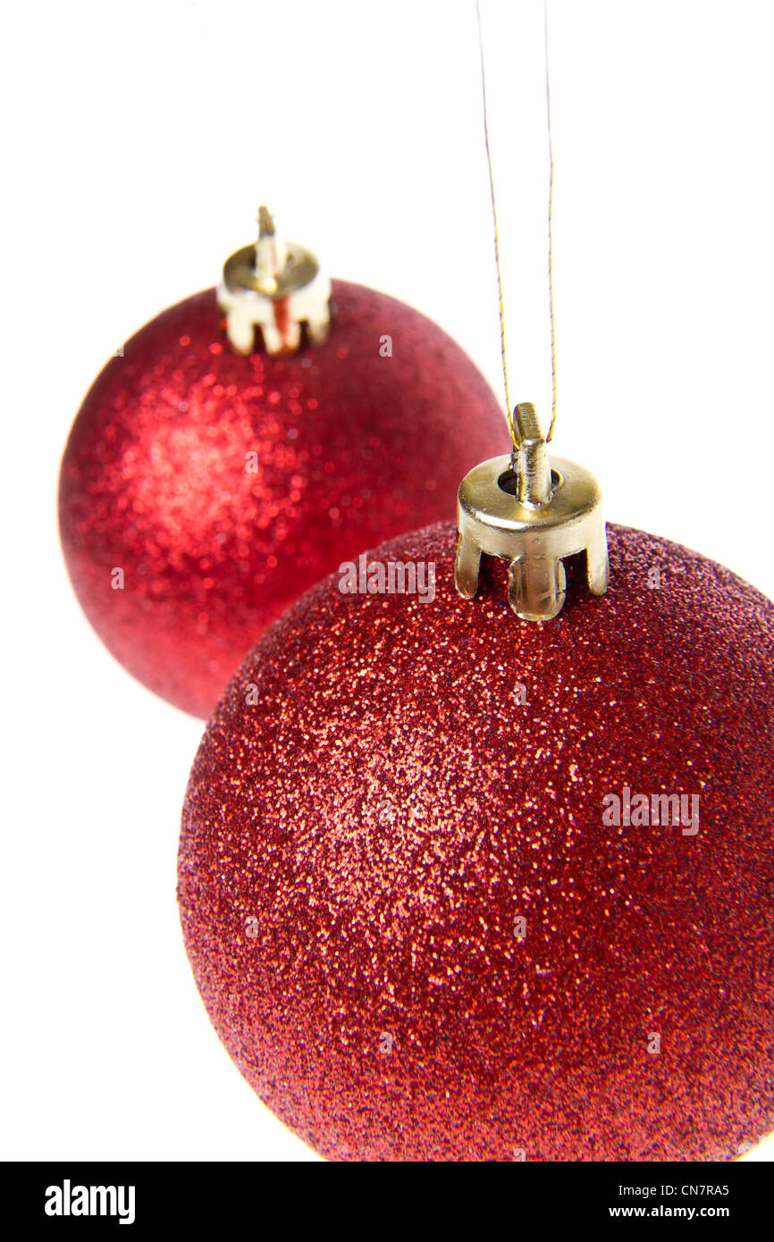 christmas balls isoalted on white background Stock Photo