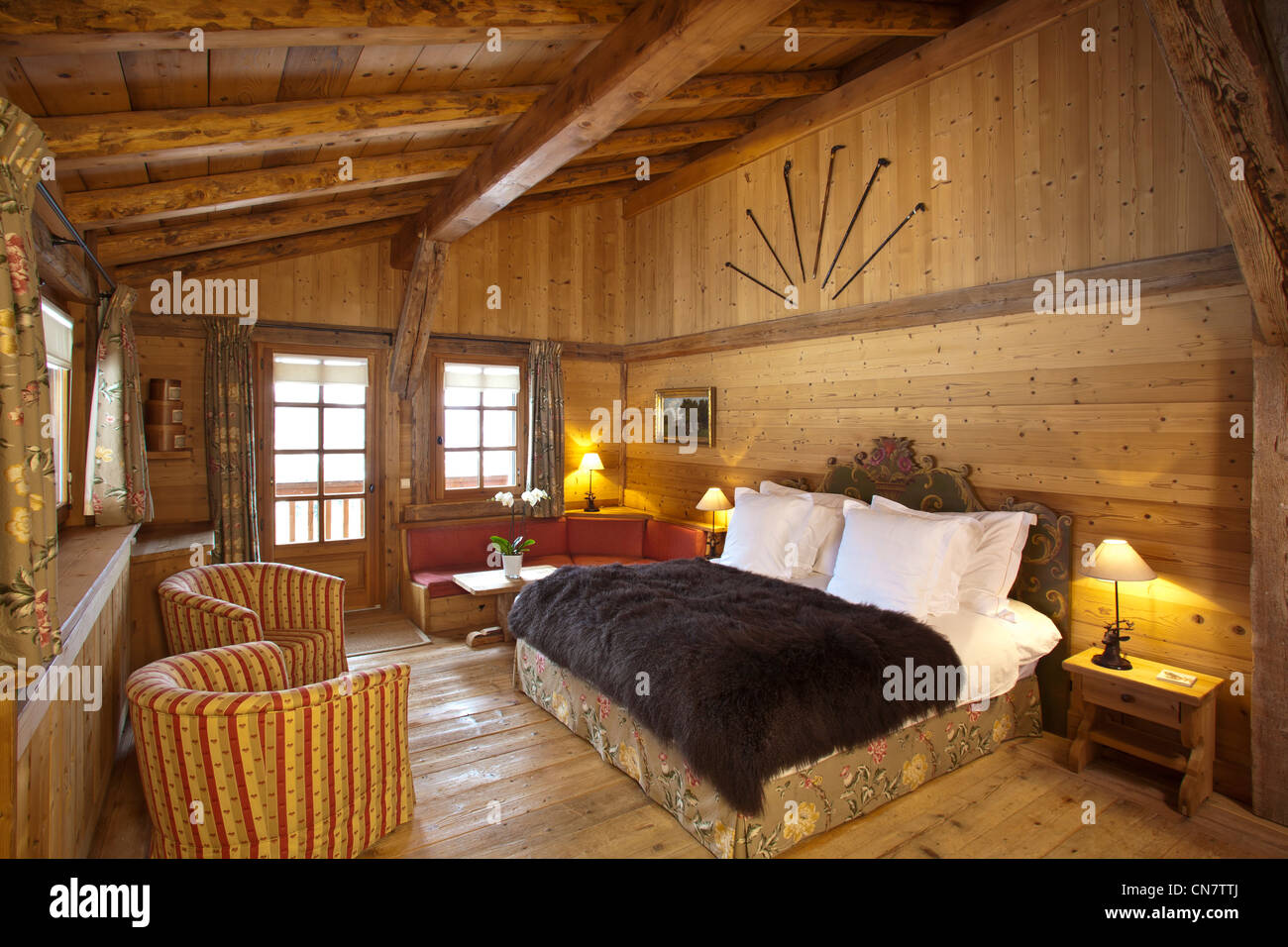 France, Haute Savoie, Megeve, Mont d'Arbois estate established in the 20's by Noemie de