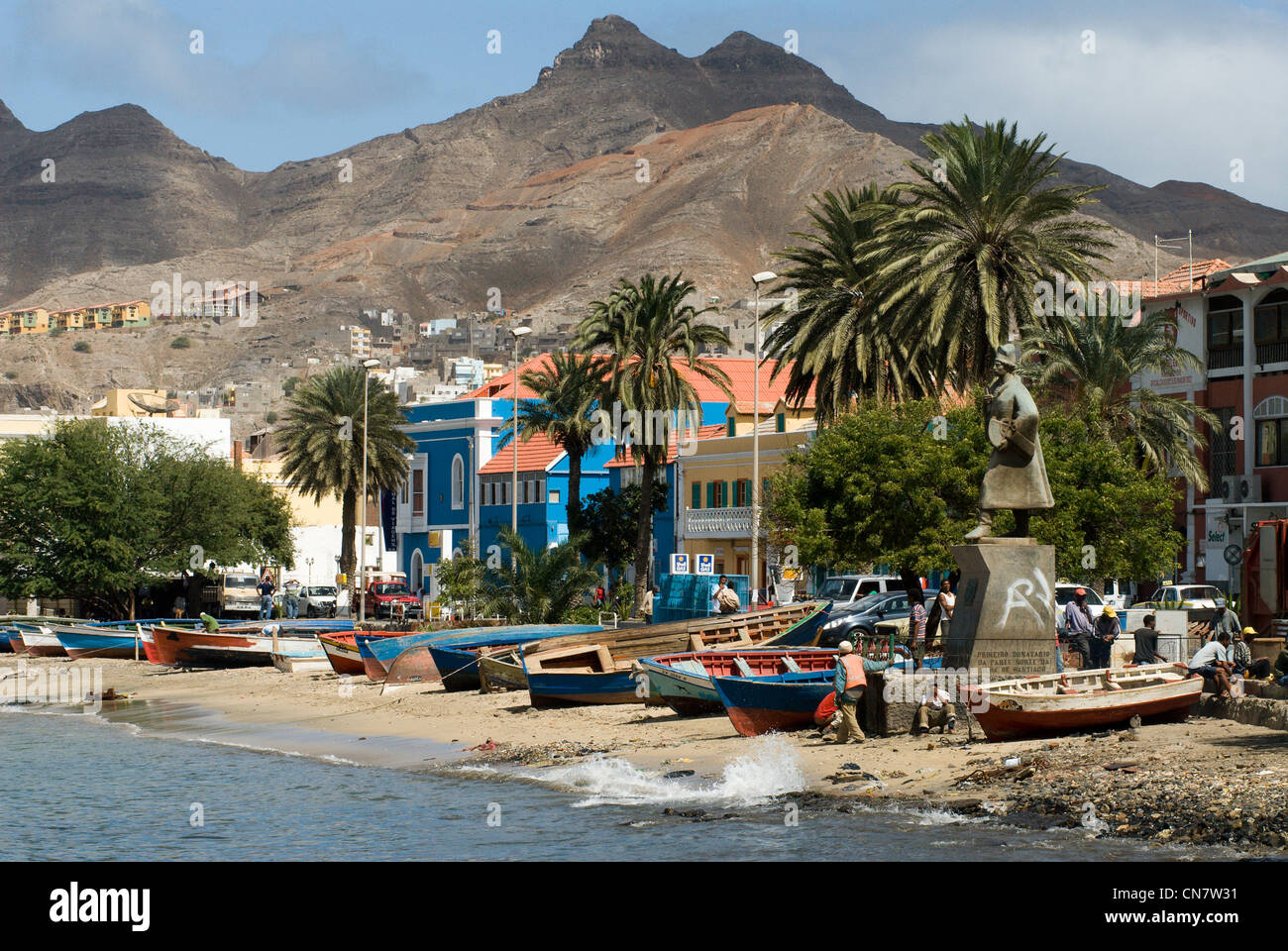 Cape Verde, Sao Vicente island, Mindelo, fishermen's boats Stock Photo