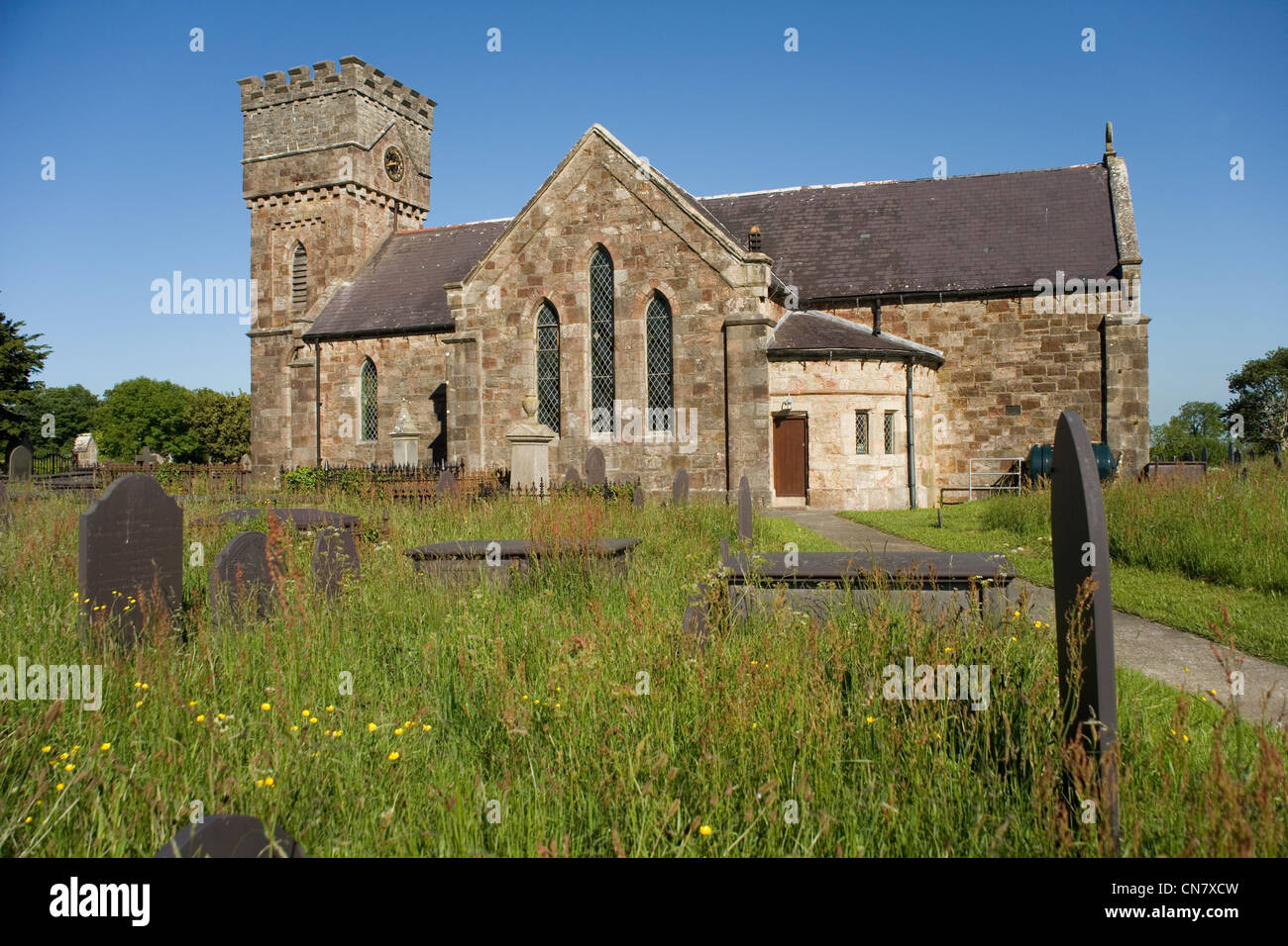 Brynsiencyn church on Anglesey North Wales Stock Photo Alamy