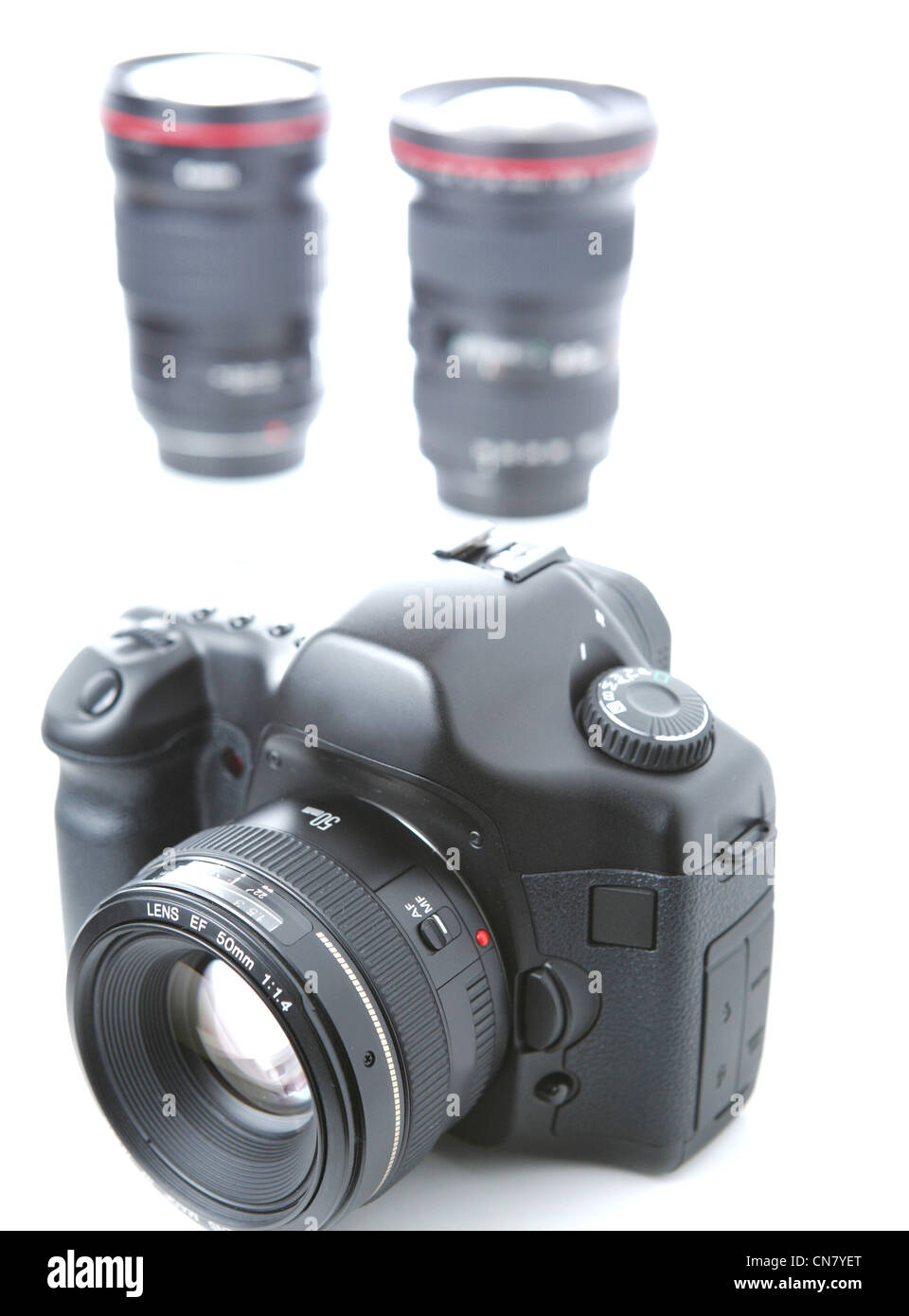 DSLR & Lenses (Modern hiend professional photographic equipment a camera and two pro lenses